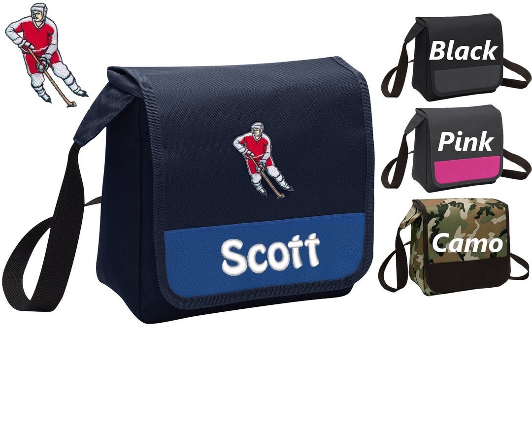 Personalized Hockey Lunch Bag Box Cooler Polyester Canvas Etsy