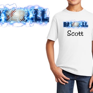 Personalized Kids T-Shirt Baseball Design, T-Shirt, Colorful, Cotton, Low Price Inexpensive Tee Shirt, Student Gift, School Gift