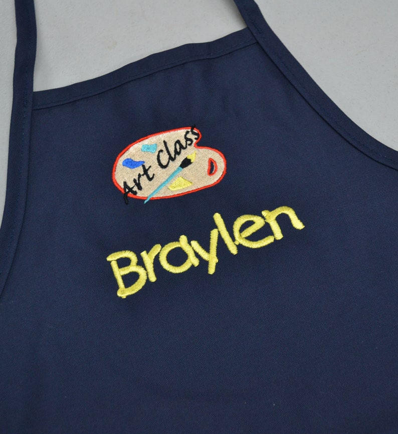 Personalized Kids Art Smock With Art Class Palette Embroidery Etsy