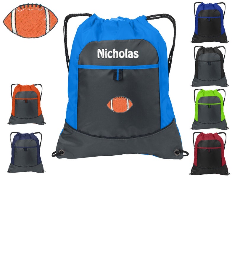 Personalized Kids Cinch Pack Drawstring Football Design Gym | Etsy