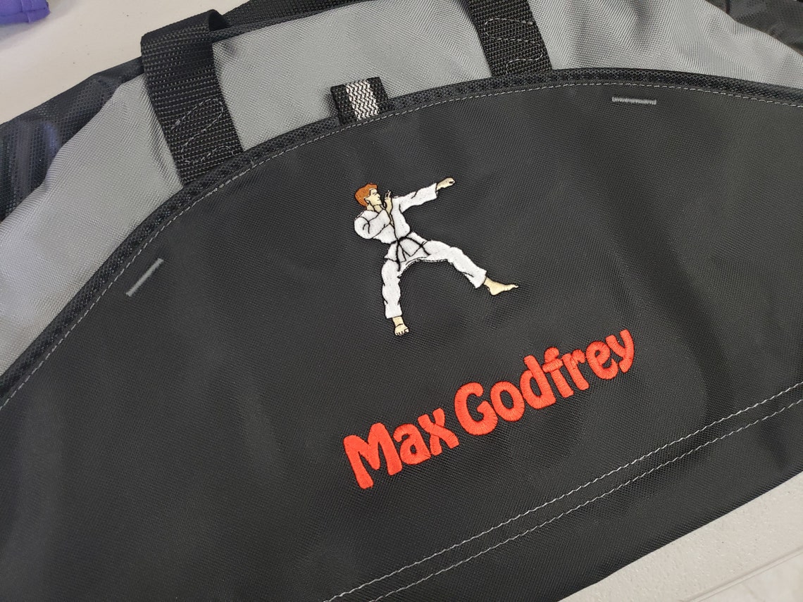 Personalized Kids Karate Duffel Bag Gym Bag School PE Contrast Etsy