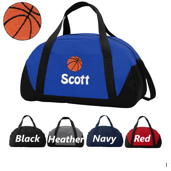 Personalized Kids Basketball Duffel Bag, Duffle Gym Bag, School PE Bag, Canvas, Embroidered Name, Sports Duffel, School Gift, Student Gift