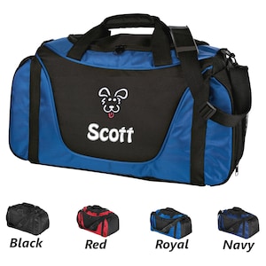 Personalized Dog Duffel Bag, Embroidered Puppy Dog, Monogrammed Name of your Dog, Perfect Pet Birthday Gift, Pet Owner Groomer Trainer Gift