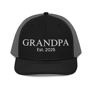 Grandpa Trucker Cap Hat, Embroidered Richardson 112 Snapback, New Grandfather Gift, Granddad Gift, Papa Hat, Fathers Day Gift