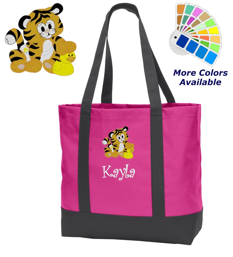 Baby Bag Baby Shower Gift Toddler Infant Bag Personalized Diaper Bag Embroidered Baby Tiger Monogrammed Name of Your Choice