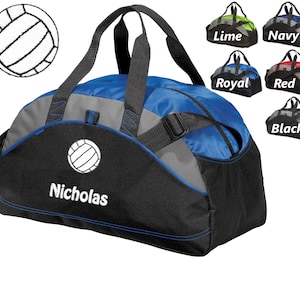 Personalized Kids Volleyball Duffel Bag Gym Bag School PE Contrast Piping and Stitching Embroidered with Name or Text of Your Choice
