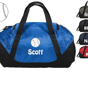 Personalized Sports Baseball Team Duffel Bag, Gym Bag, Weekend Bag, Groomsmen Gift, School PE, Husband Gift, Embroidered with Name