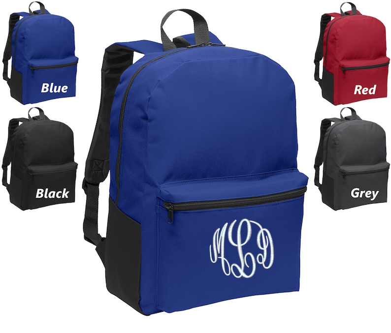 Monogrammed Kids Backpack Embroidered Personalized with Initials of Your Choice Perfect Kids School Gift