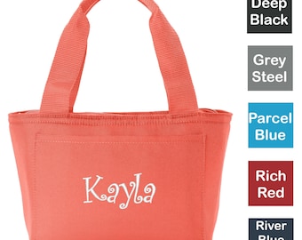 Personalized Lunch Tote Cooler, Mom Lunch Box, Insulated Embroidered for School Work Sports, Monogrammed Custom Name, Cute Lunch Bag
