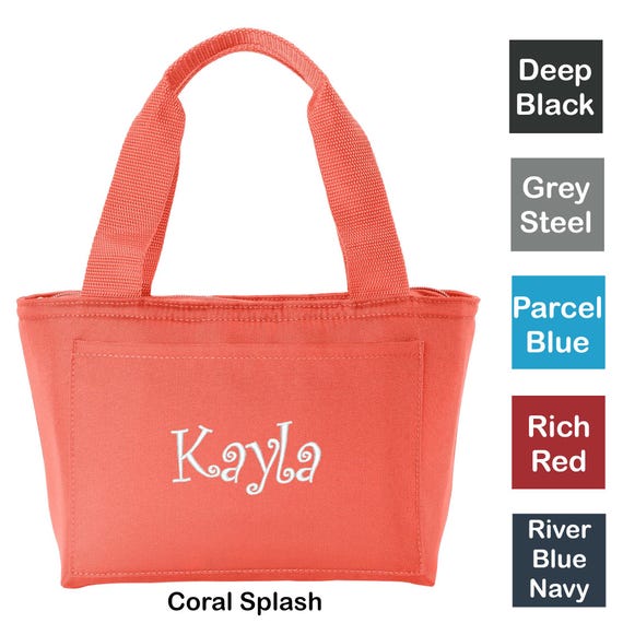 Personalized Lunch Tote Cooler, Mom Lunch Box, Insulated Embroidered for School Work Sports, Monogrammed Custom Name, Cute Lunch Bag