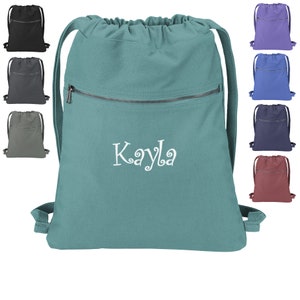 Personalized Beach Wash Cinch Pack, Drawstring Gym School PE Pool Backpack, Embroidered, Monogrammed Custom Name, Mom Gift, Bridesmaid Gift