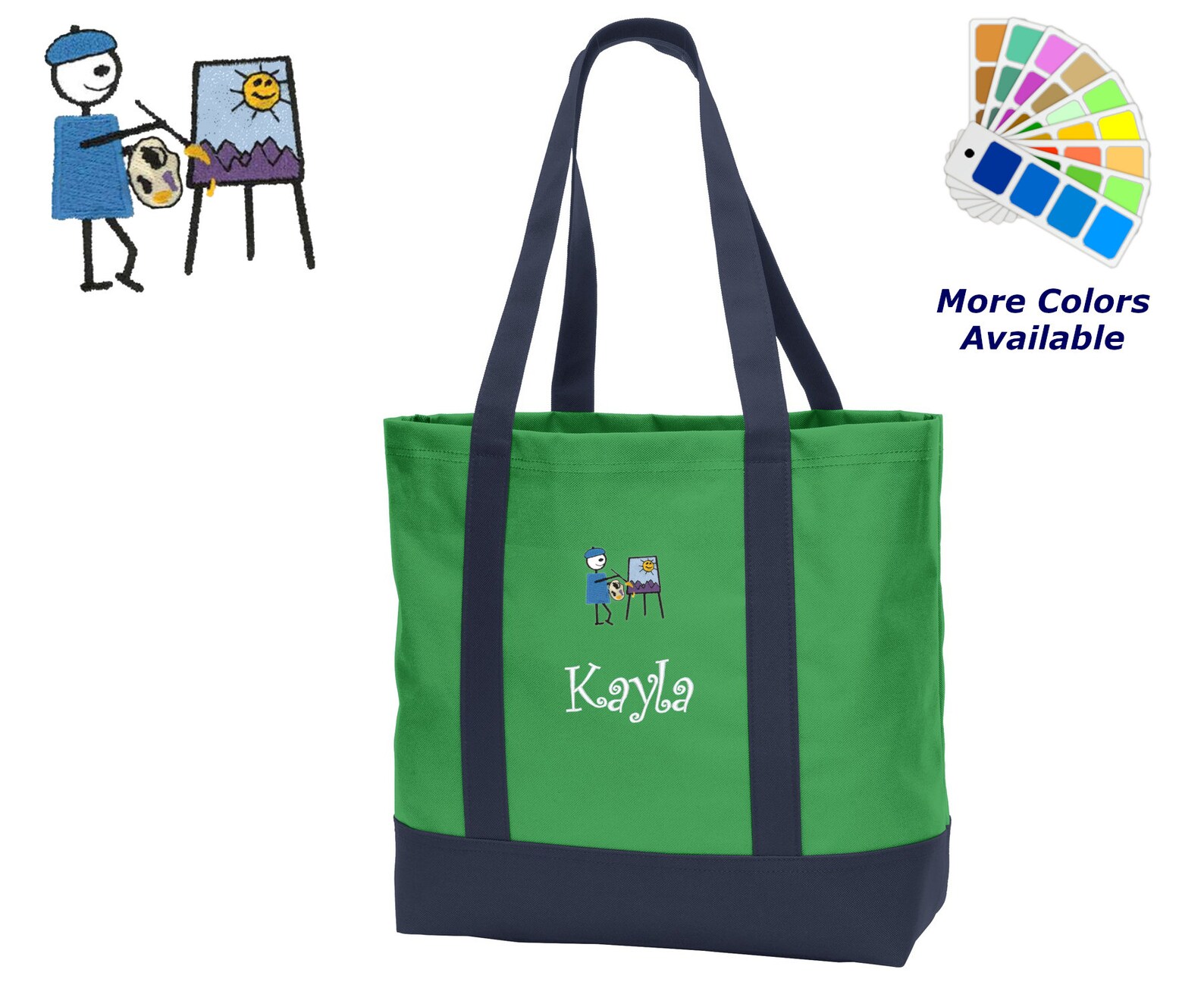 Personalized Artist Tote Bag Embroidered Monogrammed Name Etsy