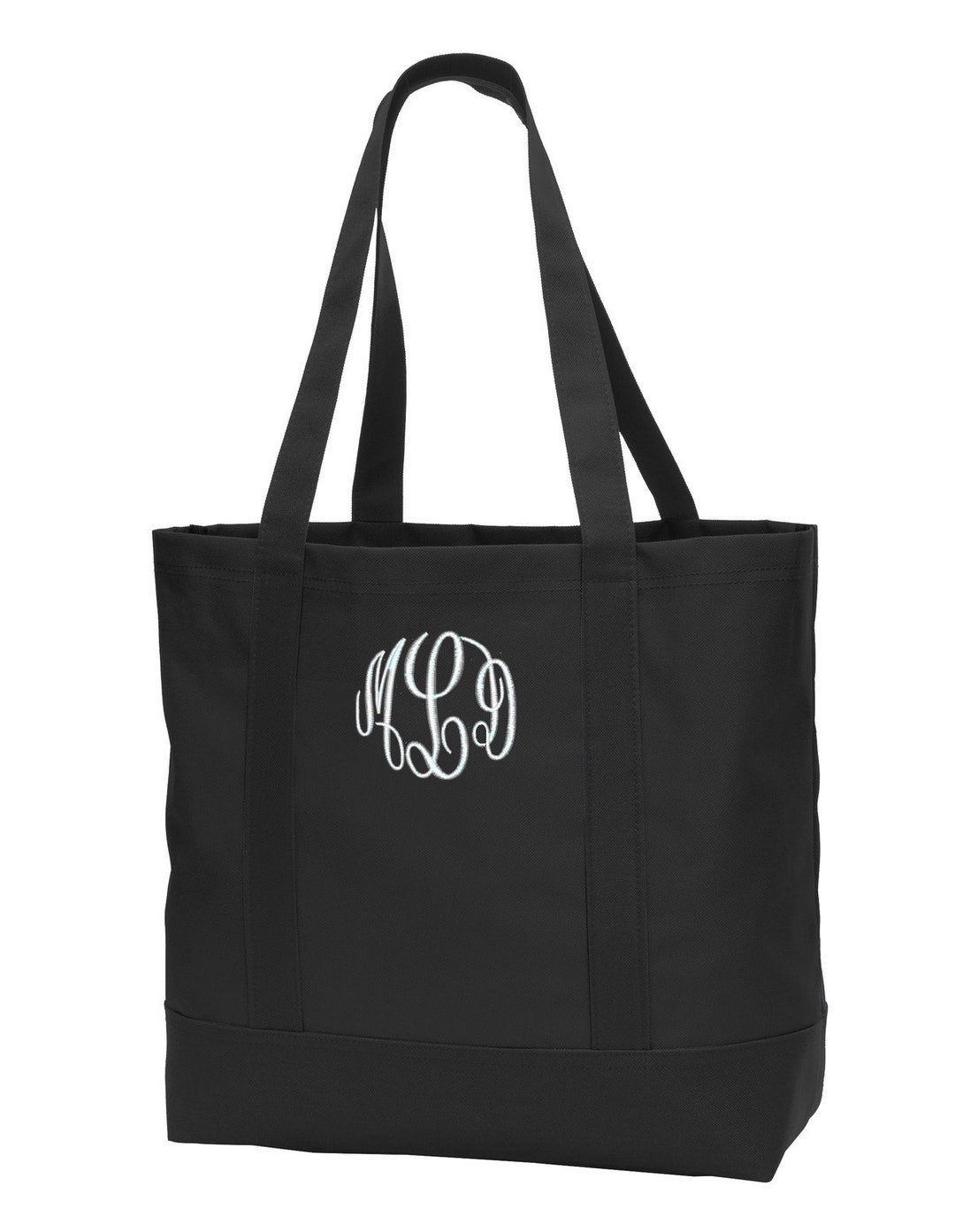 Monogrammed Black Tote Bag Custom Tote Bag Bridesmaid Gift - Etsy