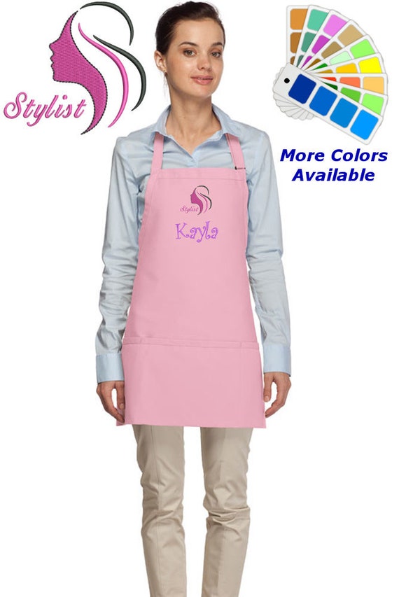 Personalized Hair Stylist Apron Embroidered Salon Design Mom Etsy
