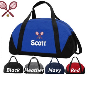 Personalized Kids Tennis Bag, Duffle Gym Bag, School PE Bag, Canvas, Embroidered Name, Sports Duffel, School Gift, Student Gift