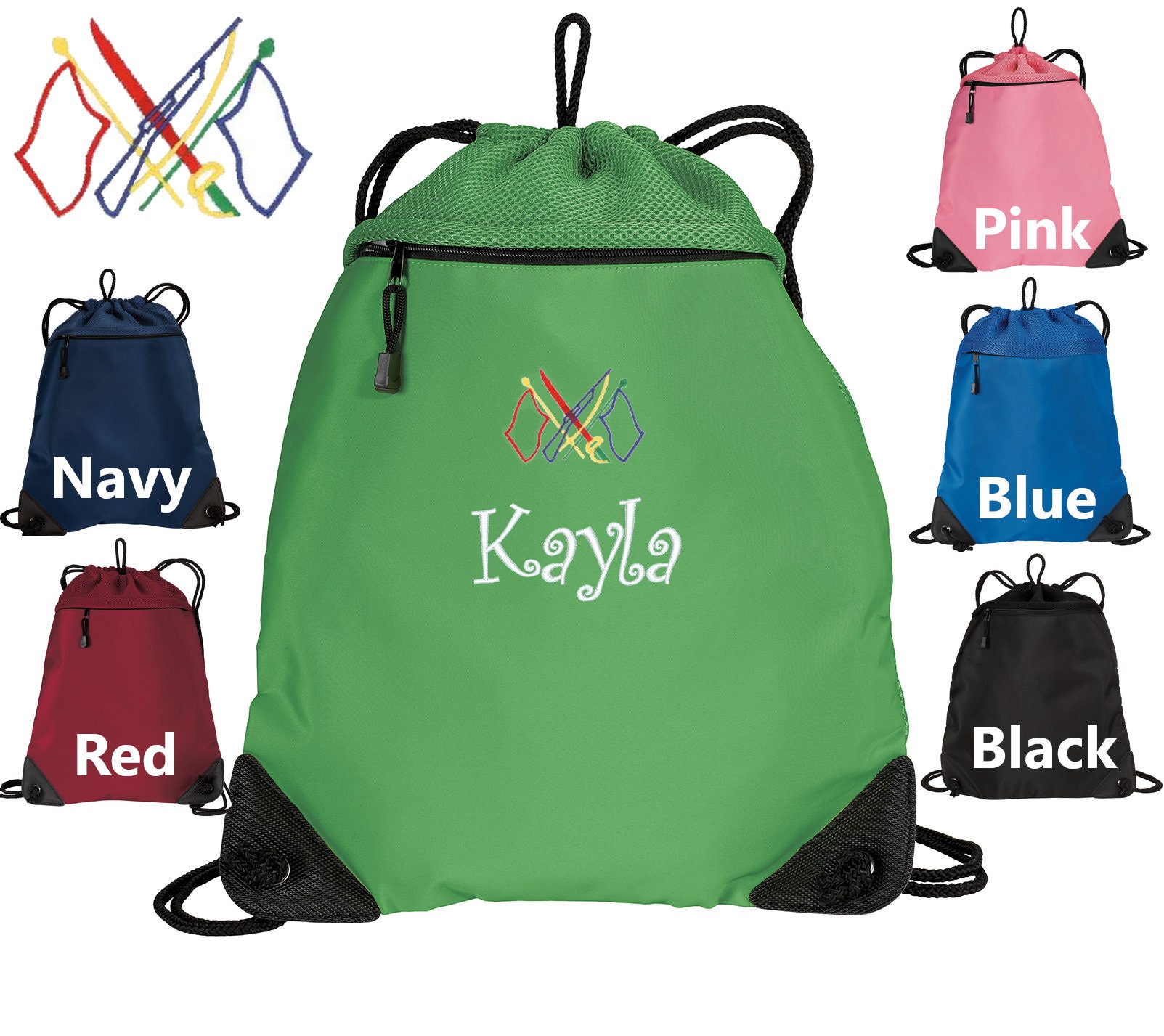 Any Name Embroidered Personalised School Book Bag Sports Bag Many Colours 