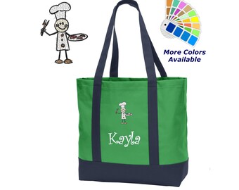 Personalized Chef Tote Bag Embroidered Monogrammed with Name of Your Choice Perfect Chef Gift