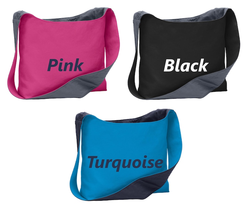 Personalized Black Tote Bag Sling with Custom Wilson Cheer Megaphone Embroidery Design