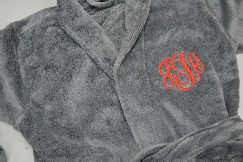 Monogrammed Robe Plush Microfleece Embroidered With Your Etsy