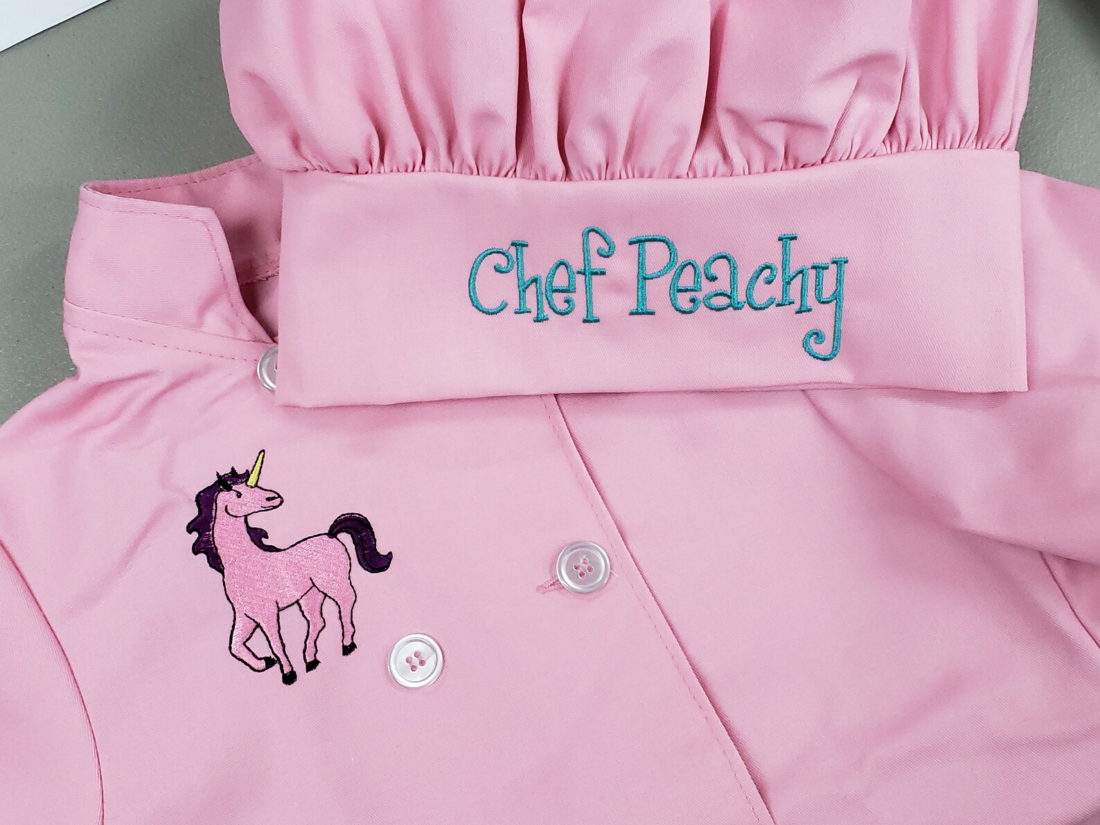 Personalized Kids Pink Chef Coat Jacket With Chef Hat and Etsy