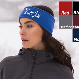 Personalized Headband Fleece Stretch, Monogrammed, Mom Gift, Sports Gift, School Gift, Winter Headband