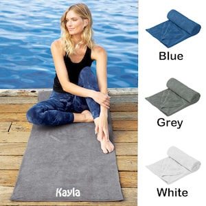 Personalized Fitness Mat Towel, Yoga Towel, Workout Towel, Fitness Towel,  Microfiber, Embroidered with Your Name, Monogrammed Mom Gift