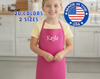 Personalized Kids Apron, Cooking Kitchen Gift, School Gift, Student Gift, Monogrammed, Cooking Party, Art Party, Low Price Apron