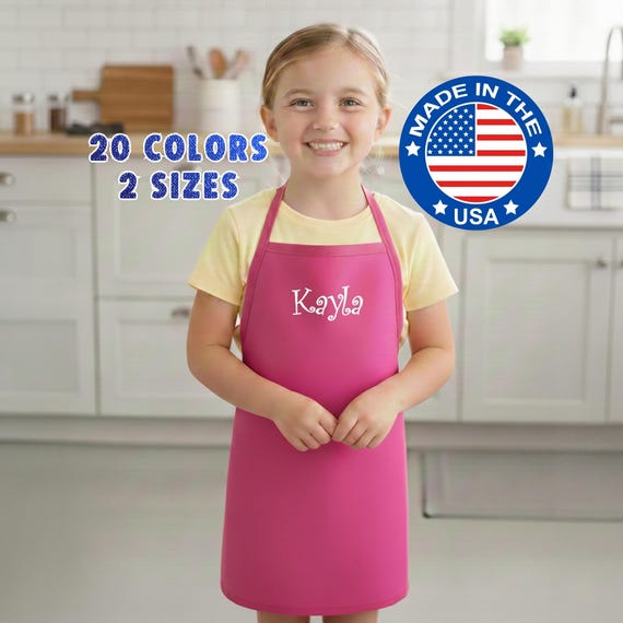 Personalized Kids Apron, Cooking Kitchen Gift, School Gift, Student Gift, Monogrammed, Cooking Party, Art Party, Low Price Apron