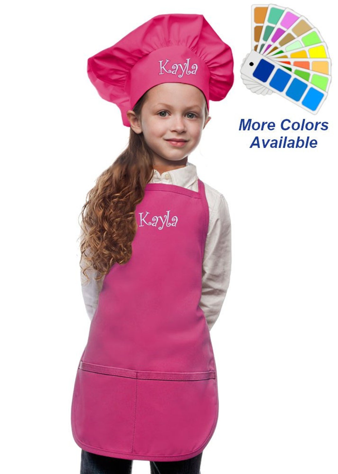 Personalized Kids Chef Costume, Apron and Chef Hat, Monogrammed, Halloween Gift, Art Gift, Chef