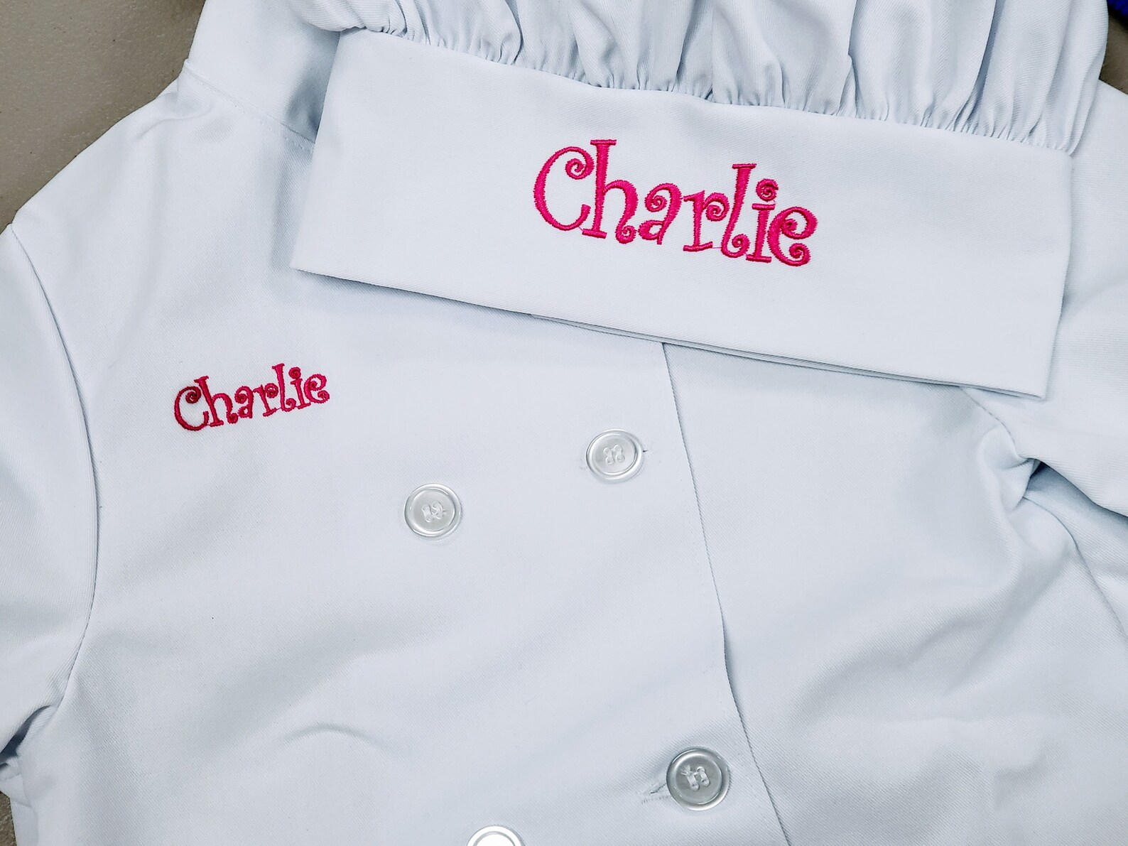 Personalized Kids Chef Coat Jacket With Chef Hat Monogrammed Etsy UK