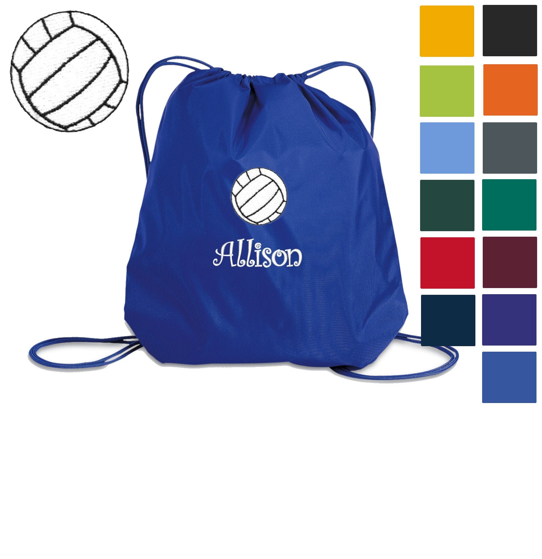 Personalized Kids Volleyball Cinch Pack Drawstring Gym School Etsy