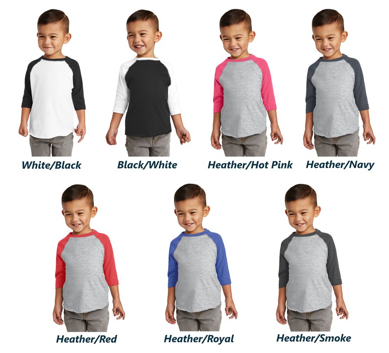 Toddler Baseball Jersey Tshirt Raglan 3/4 Sleeves School Etsy