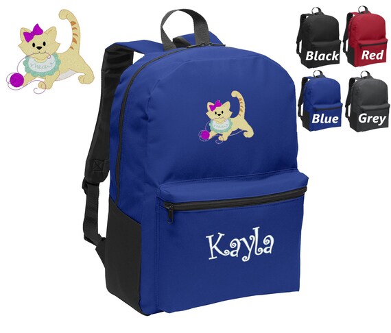 Mochila personalizada de los niños bordado bebé gatito | Etsy México