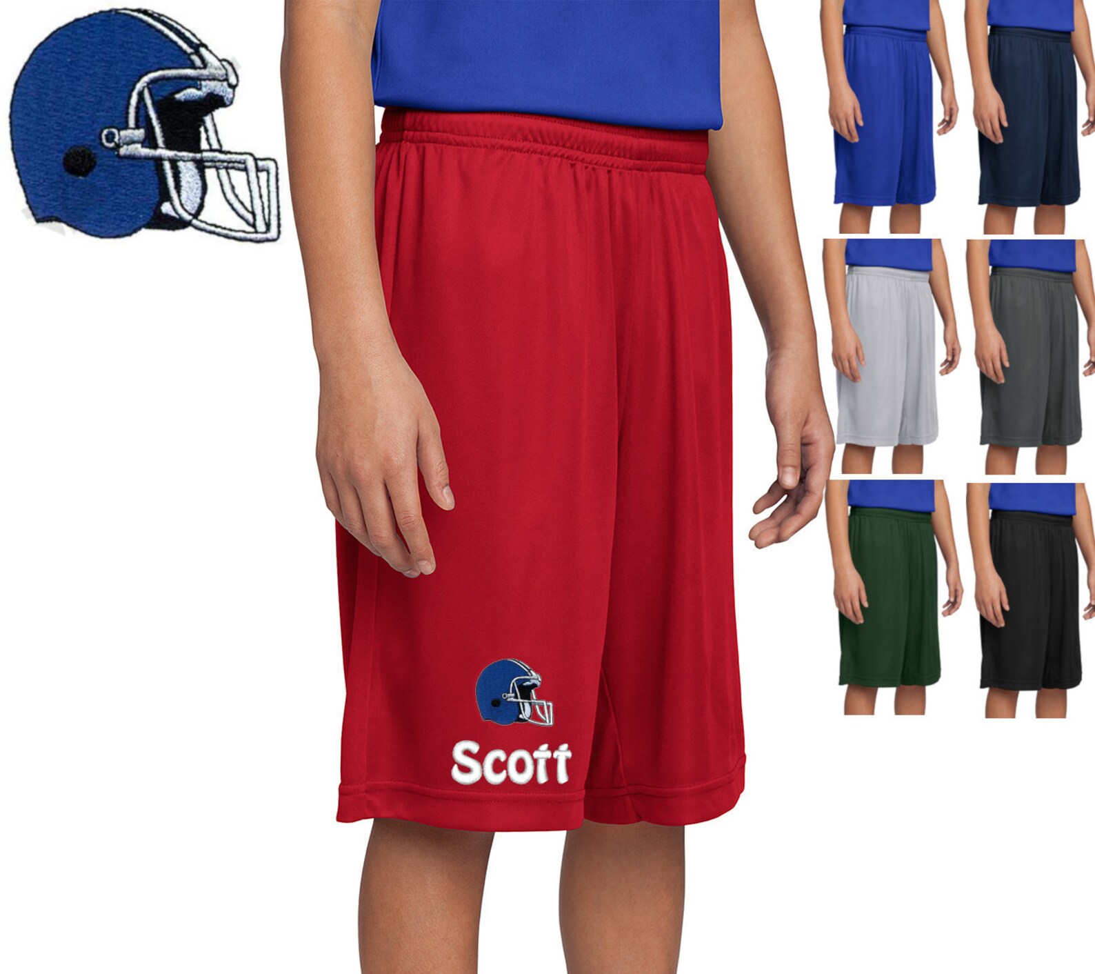 Personalized Kids Football Shorts Embroidered Monogrammed Etsy