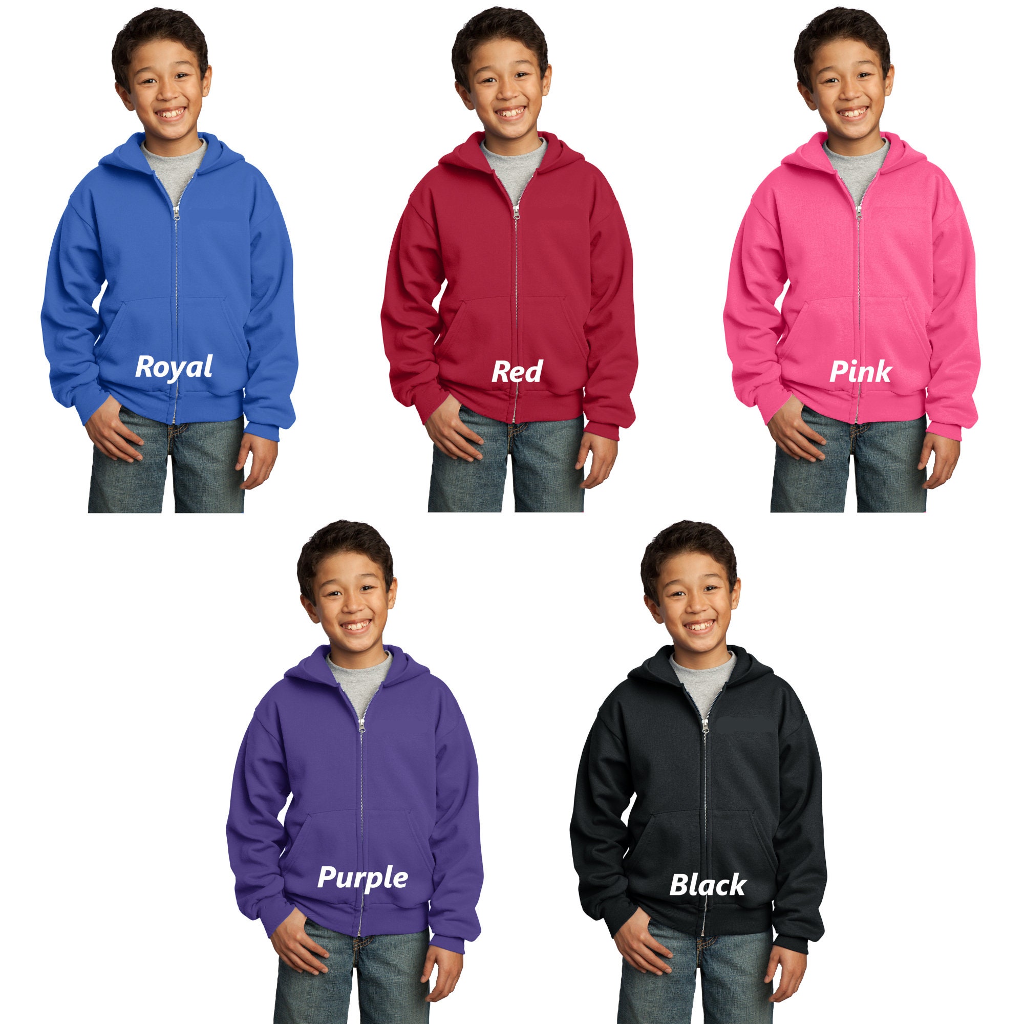 Personalized Kids Hockey Hoodie Sweatshirt Zipper