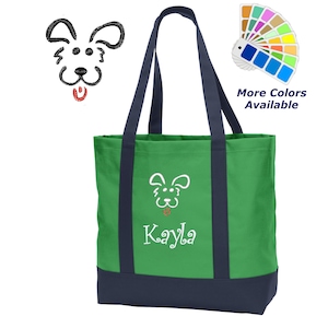 Personalized Dog Tote Bag, Embroidered Puppy Dog, Monogrammed Name of your Dog, Perfect Pet Birthday Gift, Pet Owner Groomer Trainer Gift