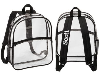 Personalized Clear Backpack, Transparent Backpack Book Bag, Stadium, Airport Backpack, Kids School Student Gift, Low Price Inexpensive