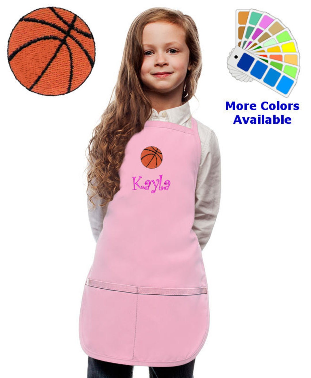 Personalized Kids Apron With Basketball Embroidery Design, Cooking ...