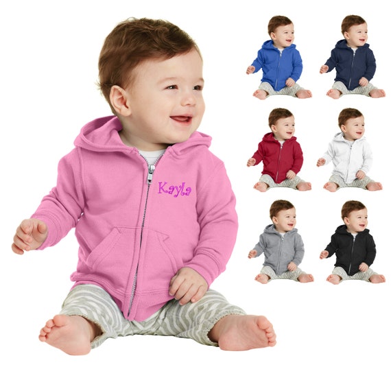 Personalized Infant Baby Hoodie Sweatshirt With Hood Baby Jacket Zipper Embroidered Monogrammed Name Baby Shower Gift New Mom Gift Etsy