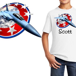 Personalized Kids T-Shirt F15 Fighter Jet Plane Design, T-Shirt, Military, Cotton, Low Price Inexpensive Tee Shirt, Kids Gift, Student Gift