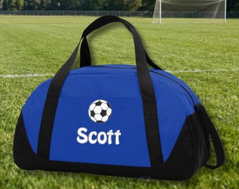 Personalized Kids Soccer Bag, Duffle Gym Bag, School PE Bag, Canvas, Embroidered Name, Sports Duffel, School Gift, Student Gift