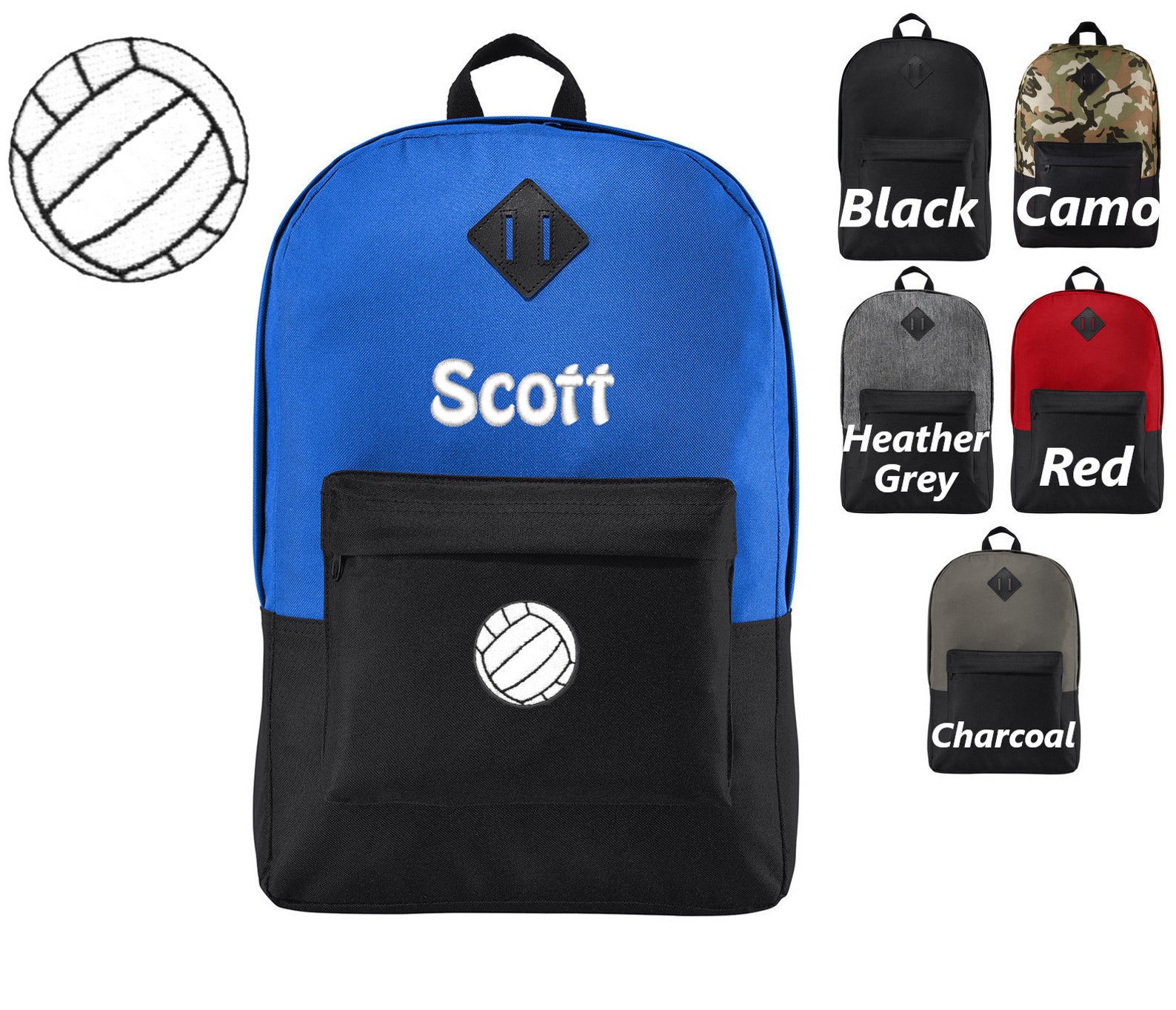Personalized Kids Volleyball Backpack Embroidered Monogrammed Etsy