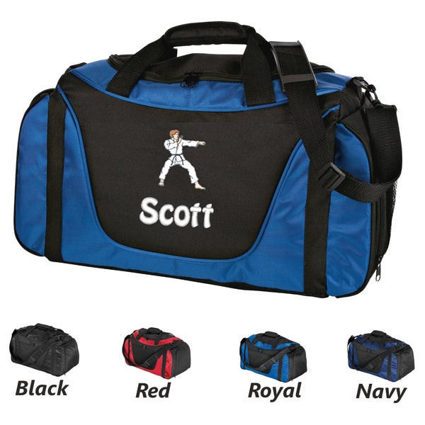 Personalized Karate Duffel Bag, Athletic Bag, Embroidered Karate, PE Gym Bag, School Bag, Monogrammed, Sports Student Gift