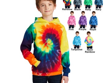 Kids Tie Dye Hoodie Sweatshirt, Girl or Boy, Unisex Jacket, Colorful Childrens Hoodie, Pullover, Birthday Christmas Gift