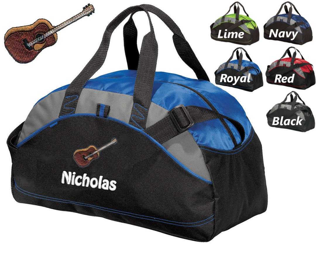 Personalized Kids Duffel Bag, Guitar Design, Gym Bag, School Band