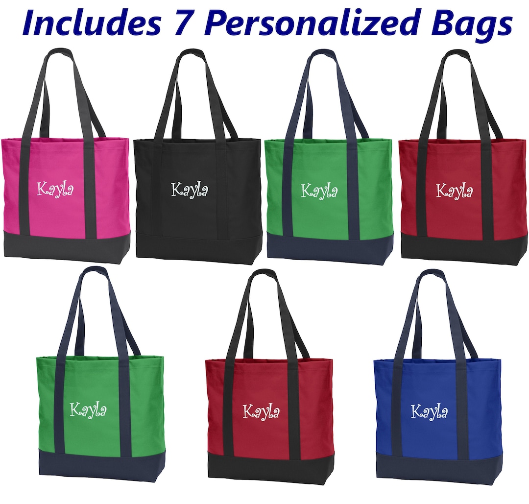 Personalized Tote Bags, Bulk Tote Bags, Wholesale Tote Bags, Embroidered Monogrammed Tote With