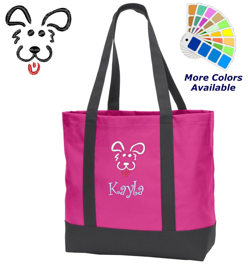 Personalized Dog Tote Bag Embroidered Puppy Dog Monogrammed Etsy