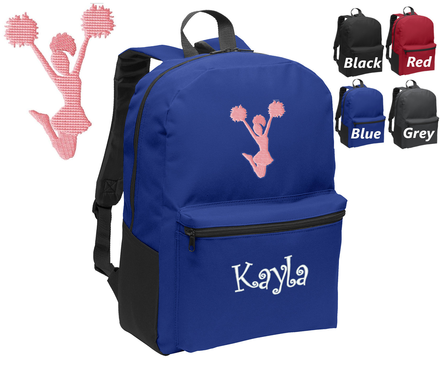 Personalized Kids Backpack Embroidered Cheerleader Jumping Etsy