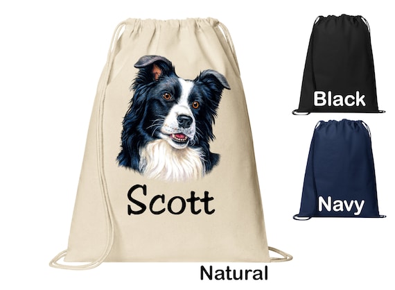 Border Collie Drawstring Bag Border Collie Drawstring Bag