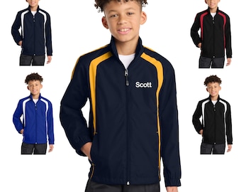 Personalized Kids Sports Jacket, Kids Team Jacket, Polyester Zipper Jacket, Embroidered Name, Player Gift, Monogrammed Jacket